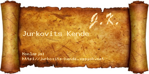 Jurkovits Kende névjegykártya
